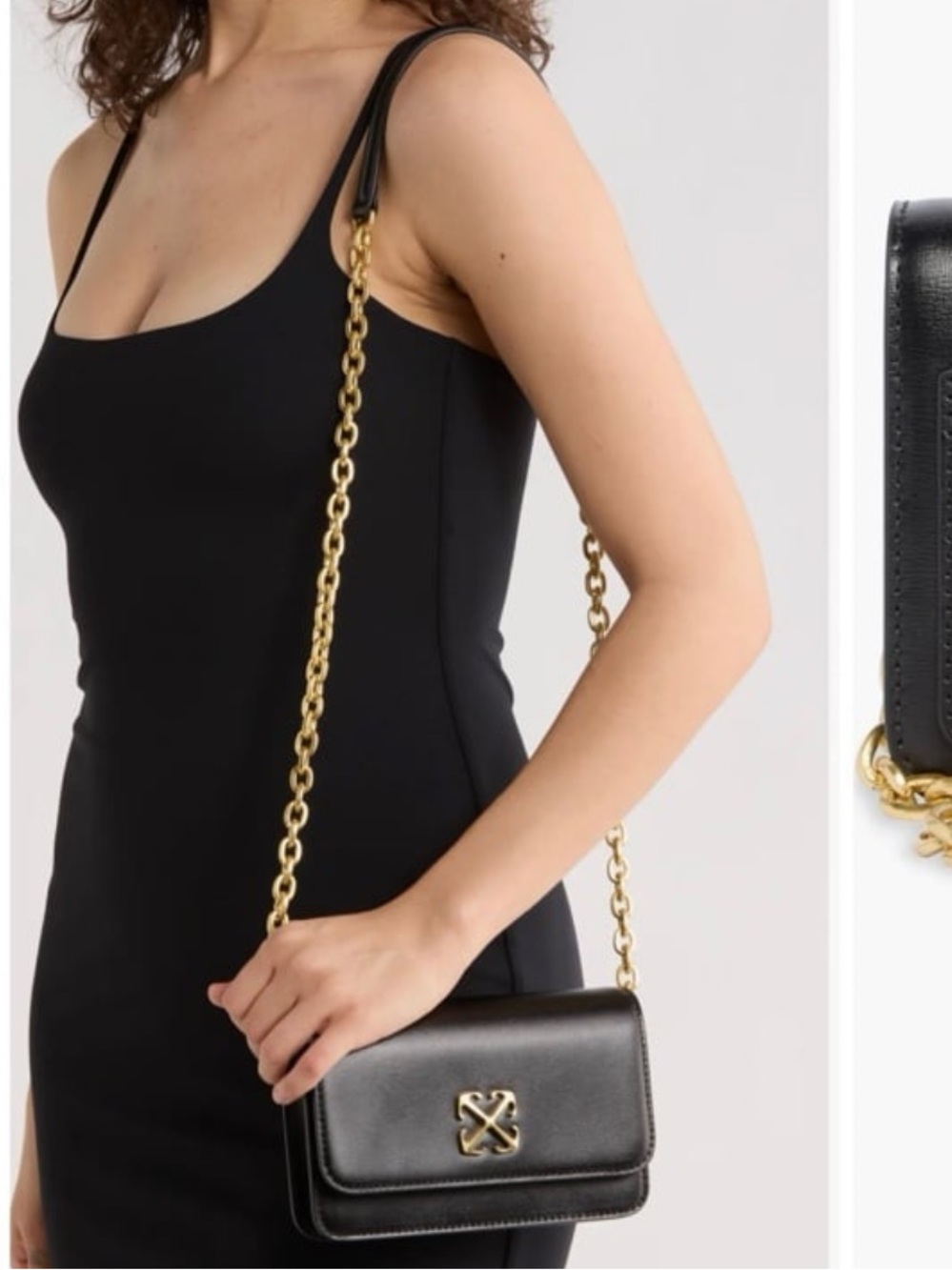 OFF-WHITE Crossbody with Gold Chain